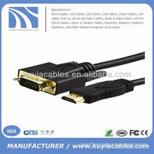 HDMI 1.4 varón del oro al cable masculino del VGA para el mac 6FT 1.8M 1080P